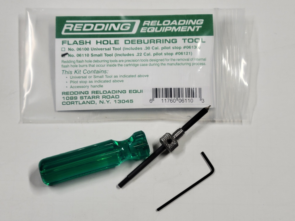 Flash Hole Deburring Tool with Case Pilot Stop