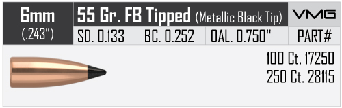 28115 Nosler Varmageddon Bullets 6mm .243