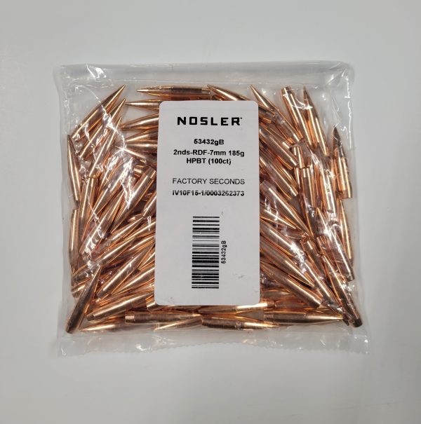 53432b Nosler RDF 7mm .284" 185 grain HPBT Bullets 100ct BLEM