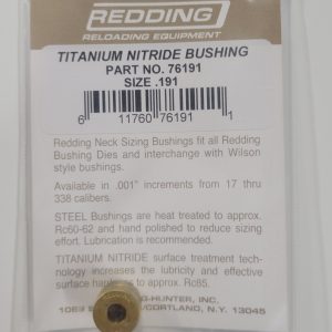 76191 Redding Titanium Nitride Neck Size Bushing .191"