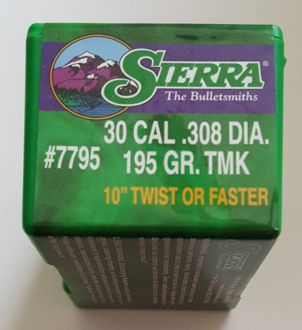 7795 Sierra 30 caliber/7.62mm 195gr Tipped MatchKing Bullets