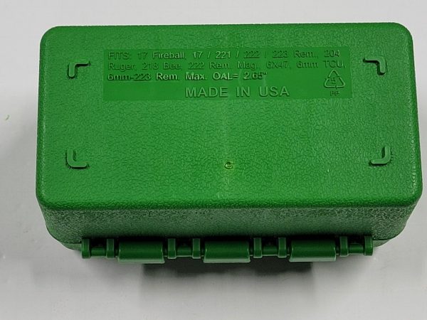 RS-S-50-10 MTM Ammo Box 22-250 22 PPC BR 6.8SPC 50 Round GREEN