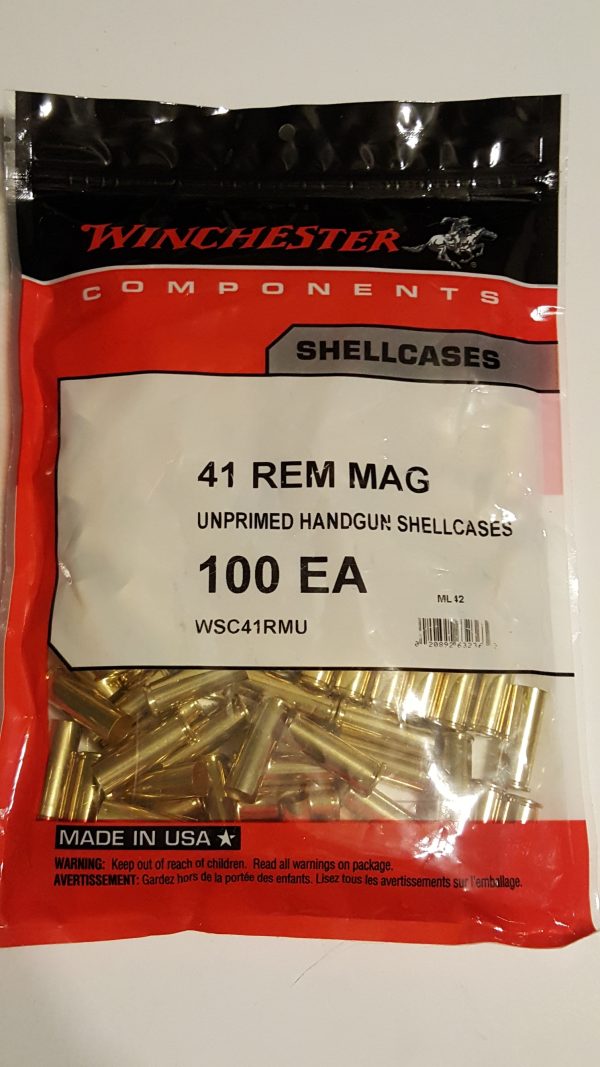 WSC41RMU Winchester 41 Magnum Brass Bag of 100